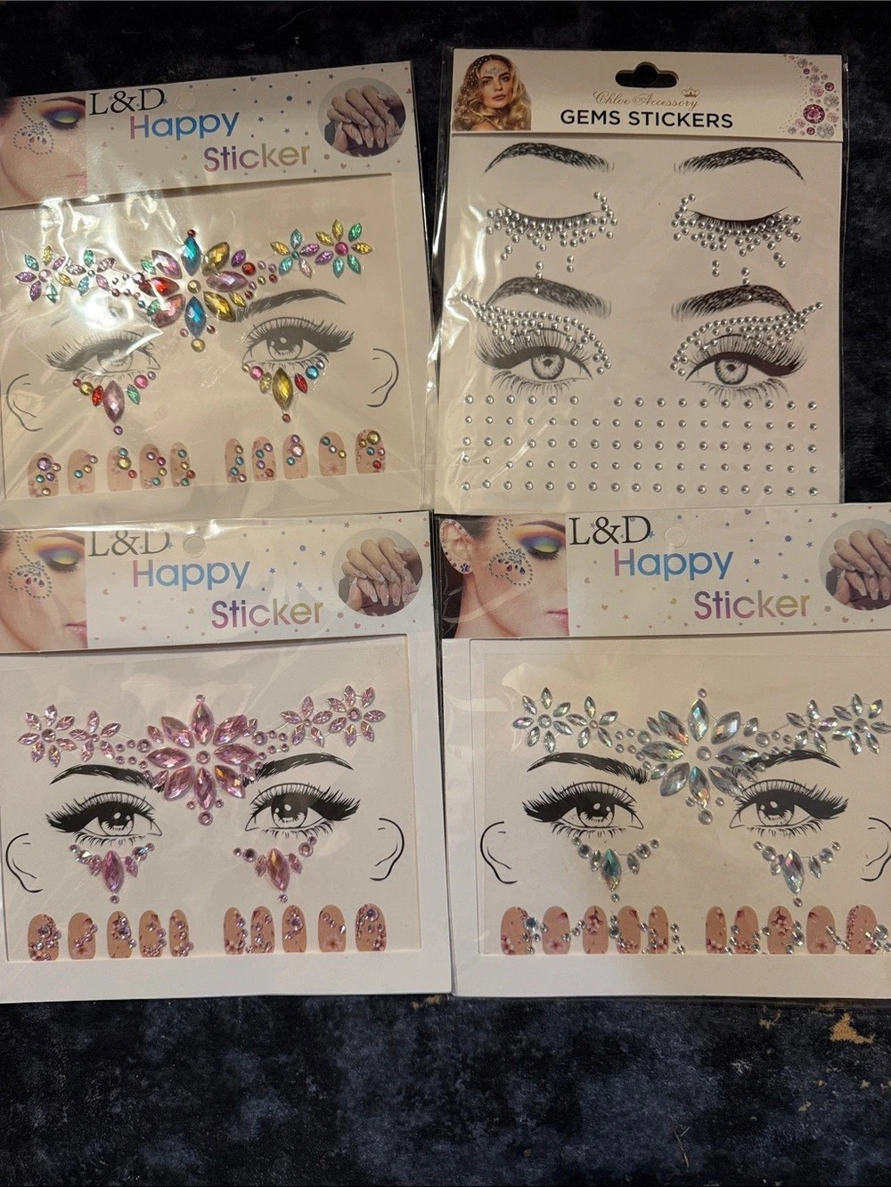 L&D Decorative Face & Body Stickers Multicolor NWT